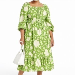 Ava & Viv Floral Midi Ruffle Dress